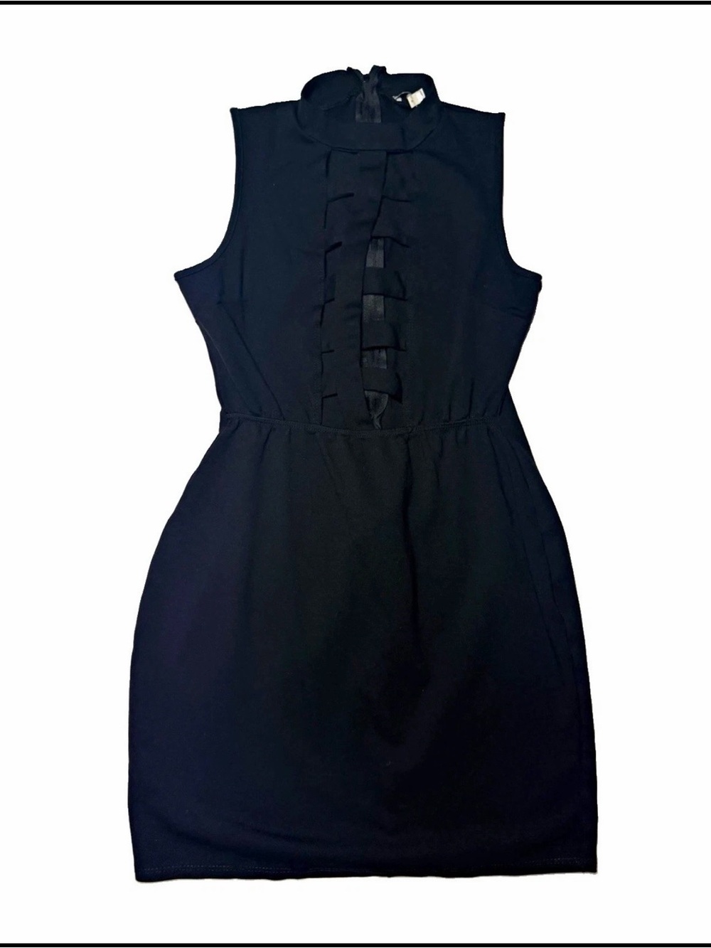Charlotte Russe Black Bodycon High Neck Sleeveless Open Back Cutout Dress S